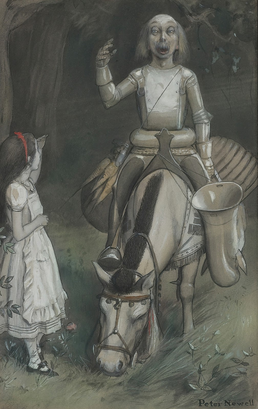 With a faint smile lighting up his gentle foolish face he began
