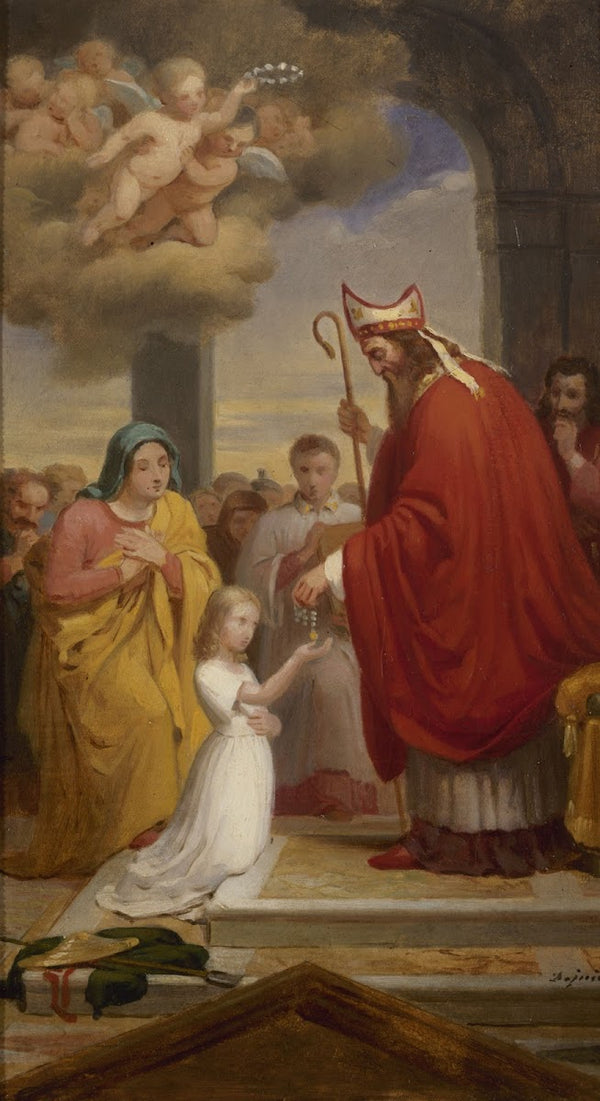 Consécration de sainte Geneviève par saint Germain évêque dAuxerre 1830