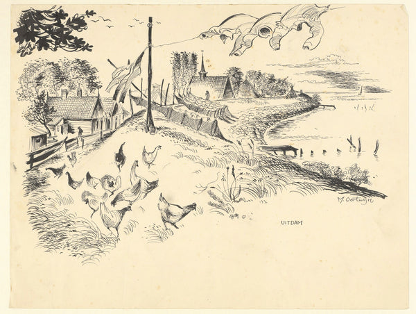 Gezicht op Uitdam 1950 1965