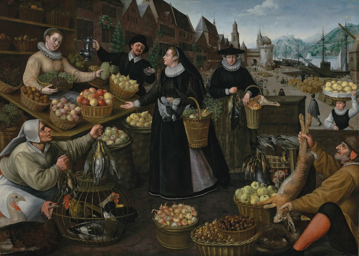 Allegory of Autumn A fruit and vegetable stall above the Weinmarkt in Frankfurt