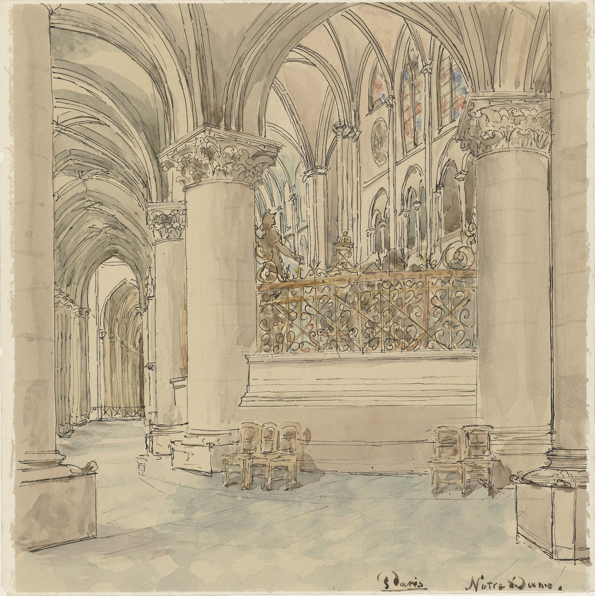Interieur van de Notre Dame te Parijs 1872   1904