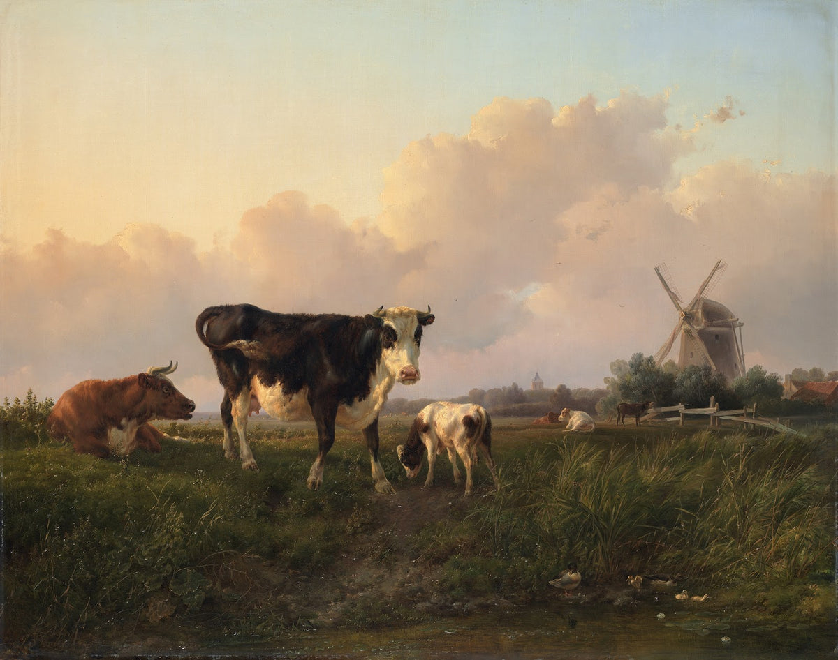 A flat landscape with cattle 1854
