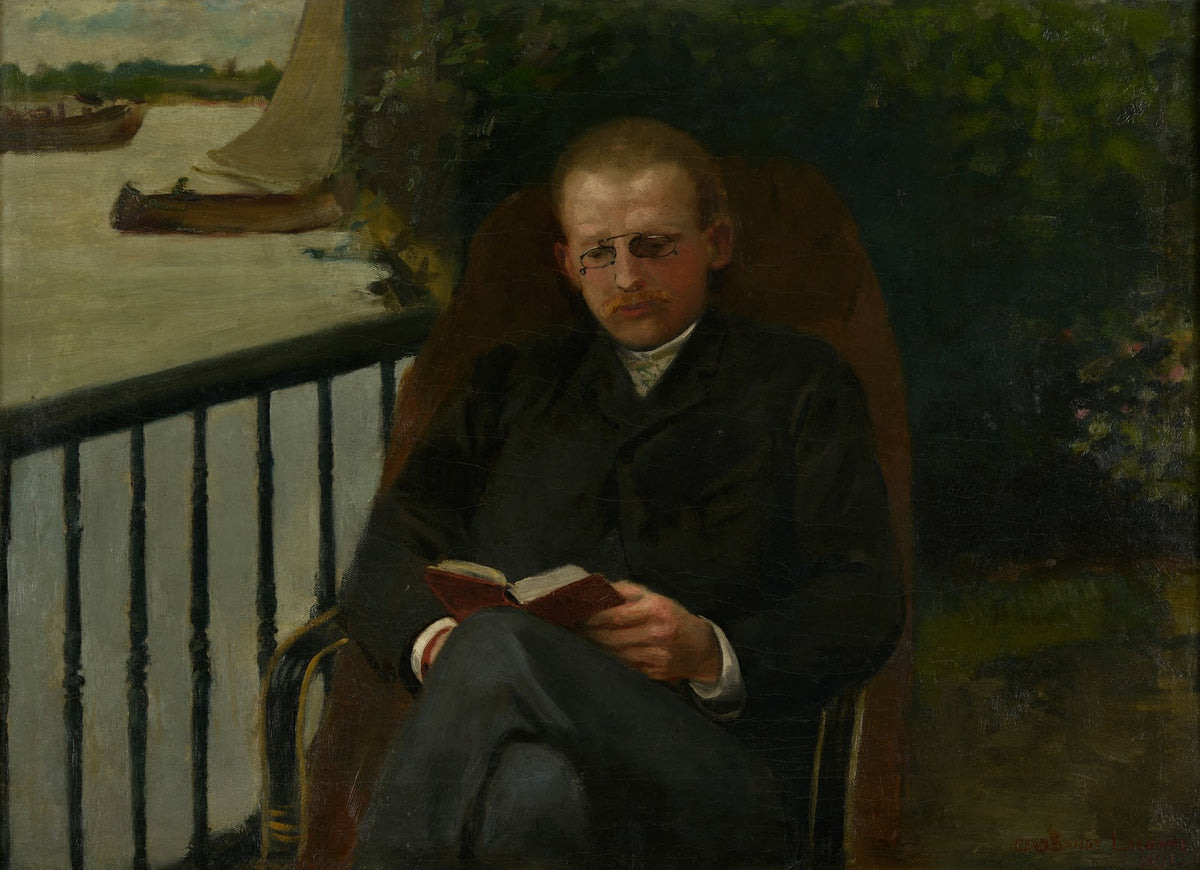 Portret van een lezende man 1891