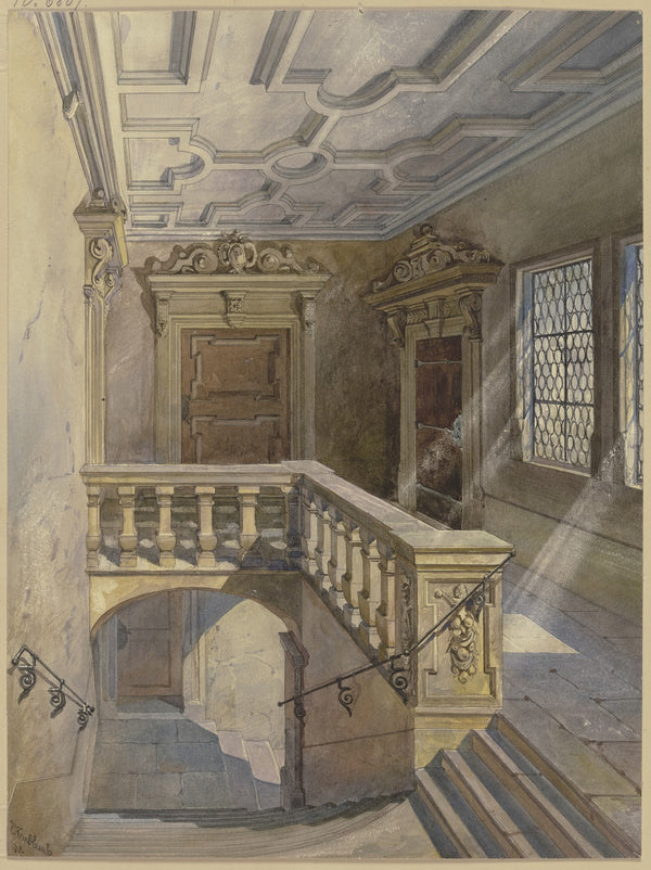 Treppe im Rathaus zu Würzburg 1878