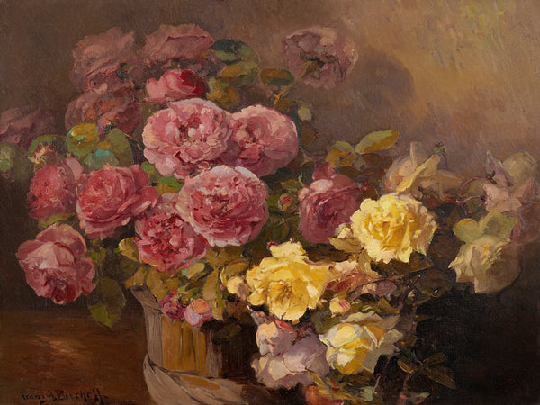 Red and Yellow Roses circa 1910