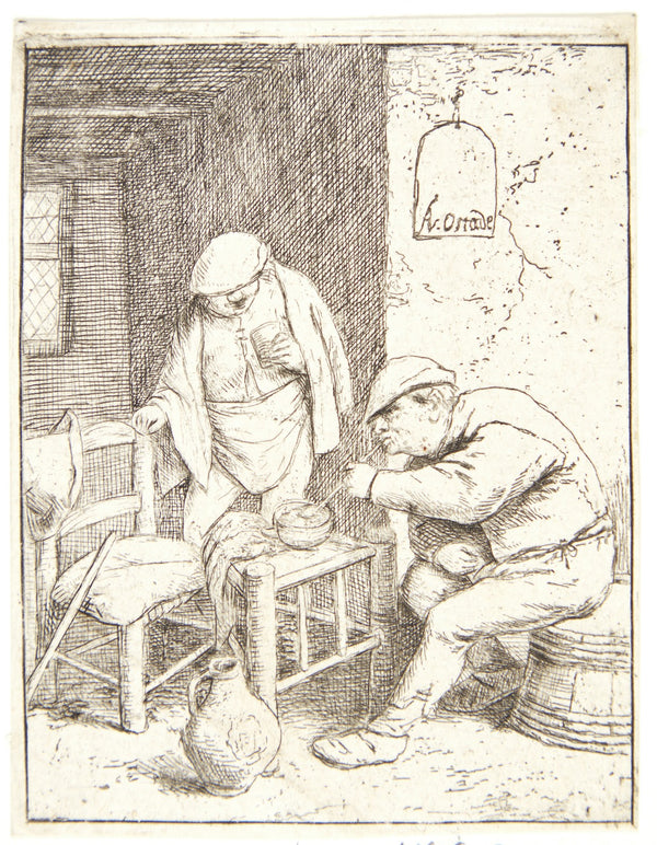 Three farmers smoking and drinking in a tavern 1682