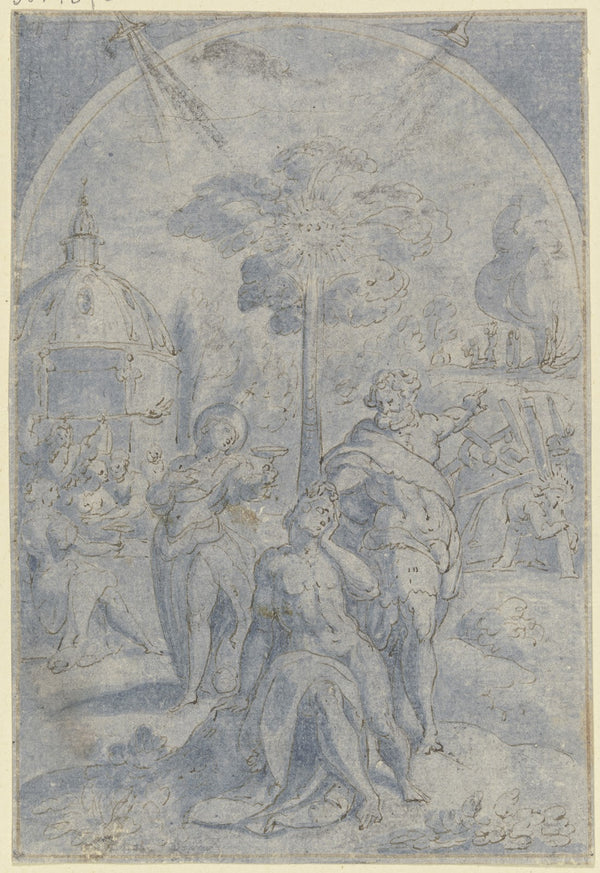 Allegorie eine Art christlicher Herkules auf dem Scheideweg