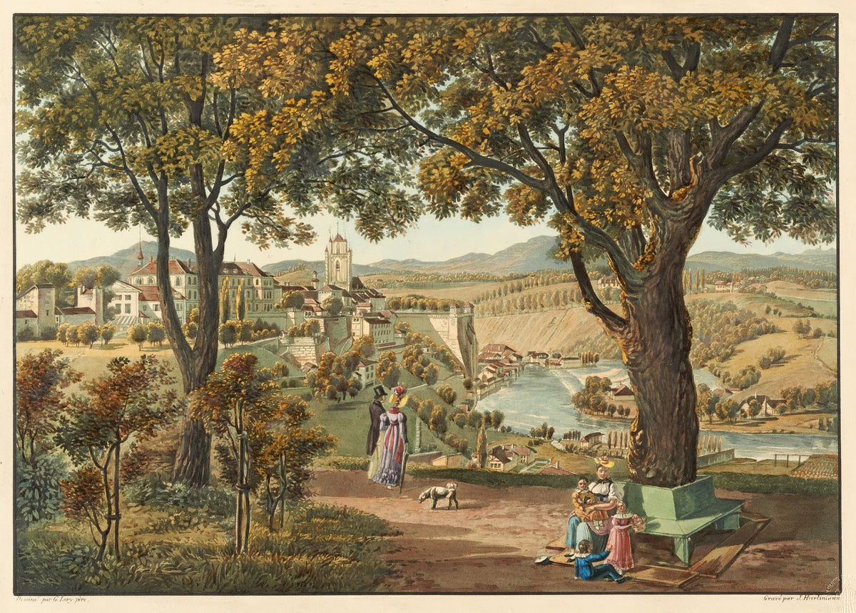 Vue de la ville de Berne prise de la promenade des remparts 1915 1945