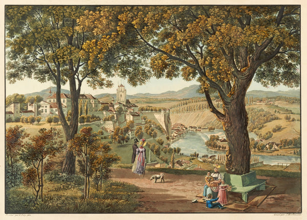 Vue de la ville de Berne prise de la promenade des remparts 1915 1945