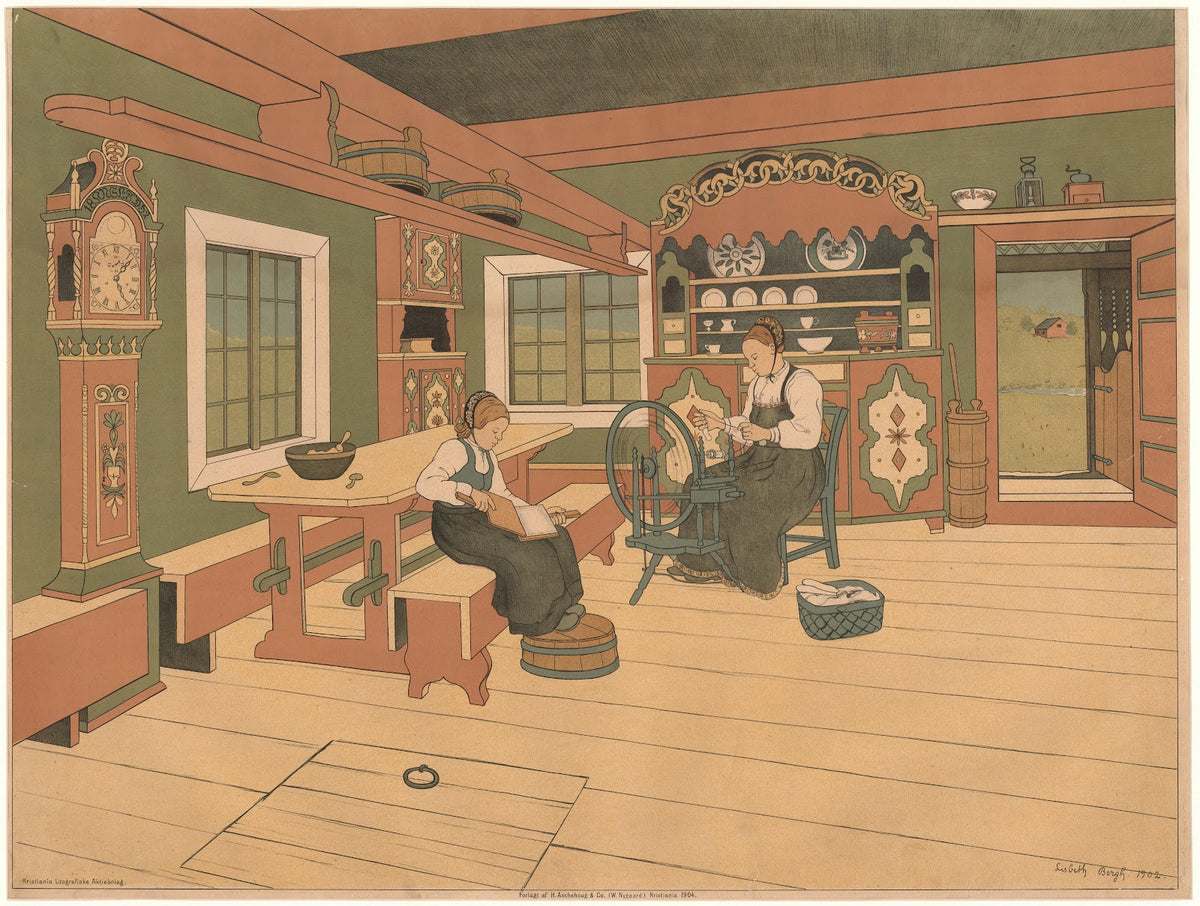 Interior of a Norwegian rural farmhouse 1904