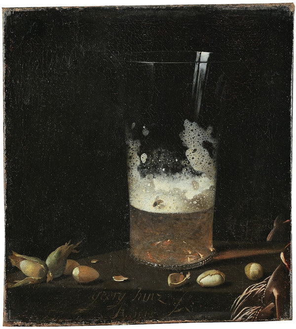 Still Life with a Glass of Beer and Nuts 1645
