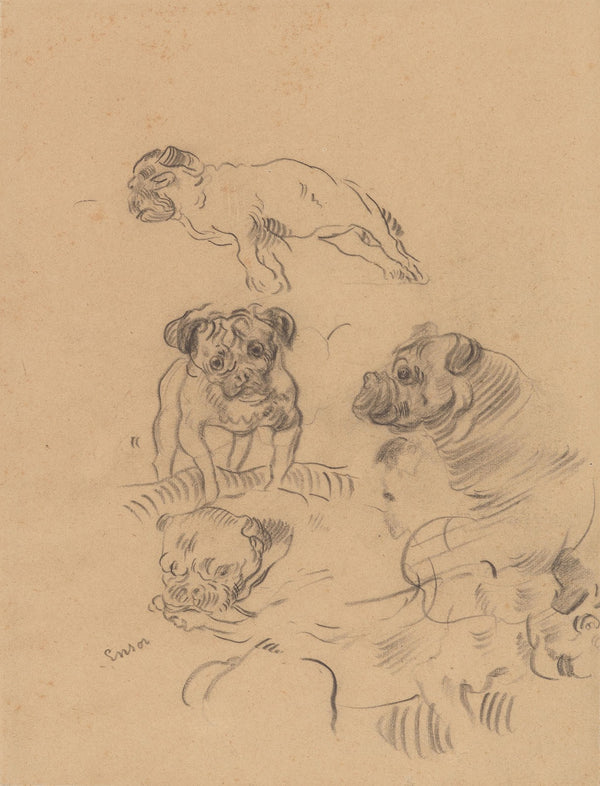 Etude de chiens 1890