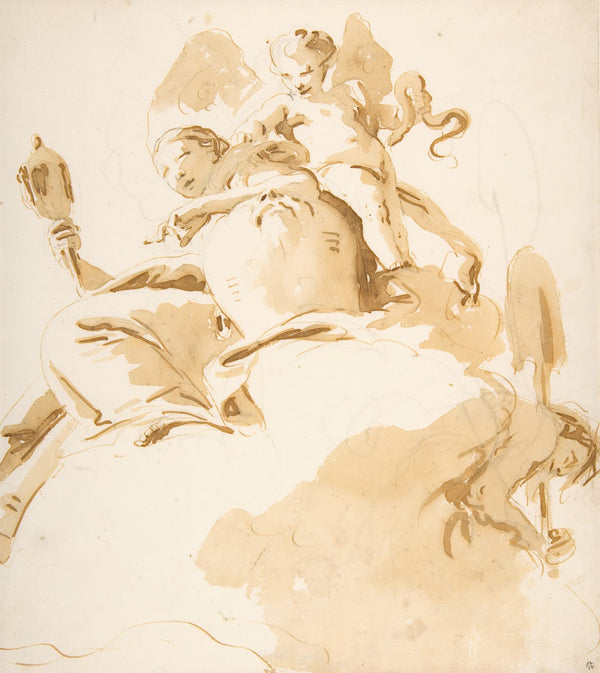 Seated Woman with a Winged Putto 16961770