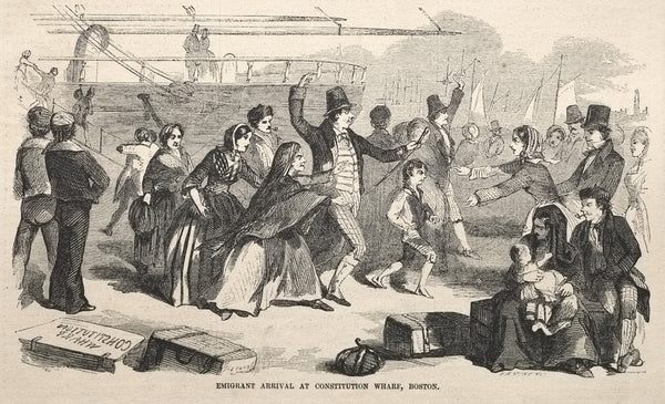 Emigrant Arrival at Constitution Wharf Boston 1857