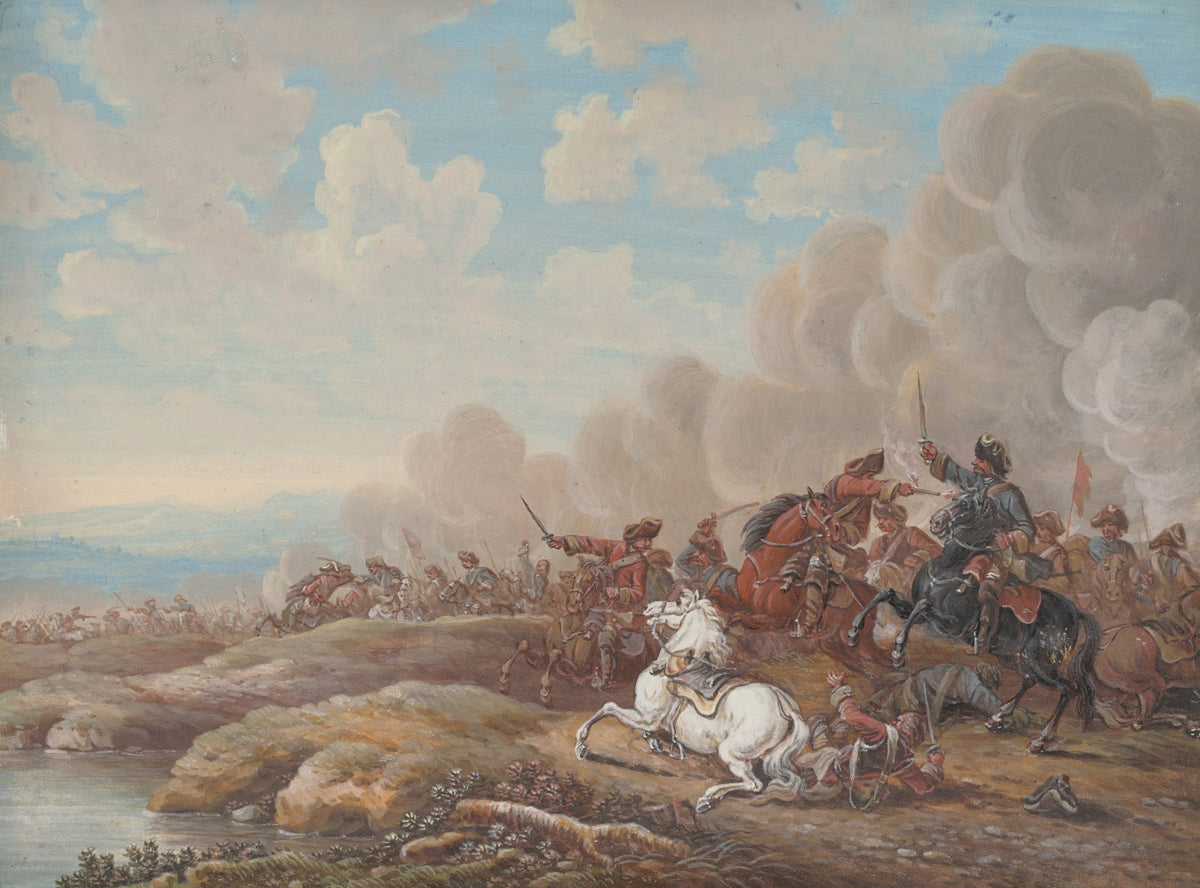Cavalry Battle By A River