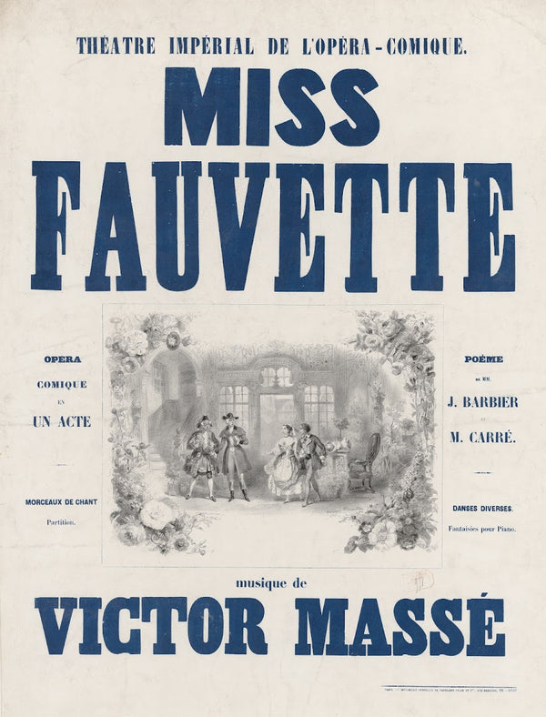 Théatre Impérial de lOpéra Comique Miss Fauvette Musique de Victor Massé 1850