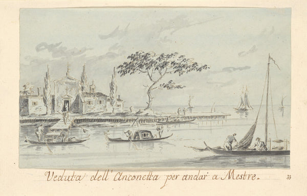 The Island of LAnconetta on the Way to Mestre with the Church of La Madonnetta c