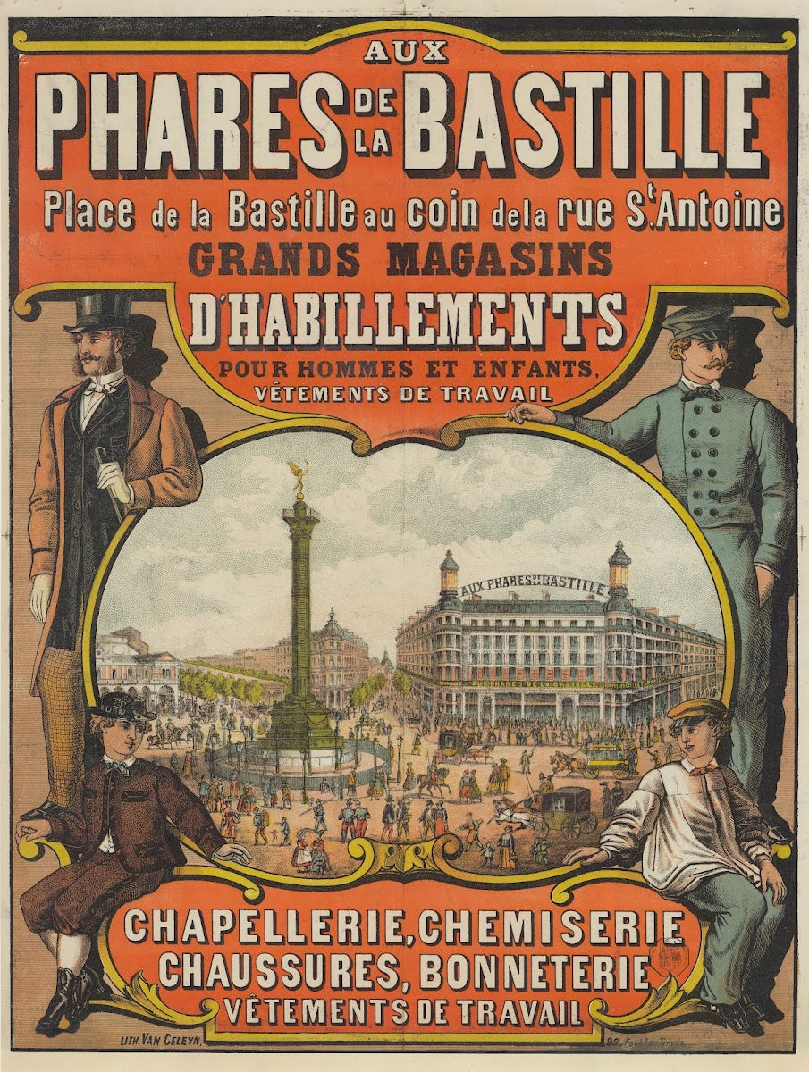 Aux Phares de la Bastille place de la Bastille au coin de la rue St Antoine 1869