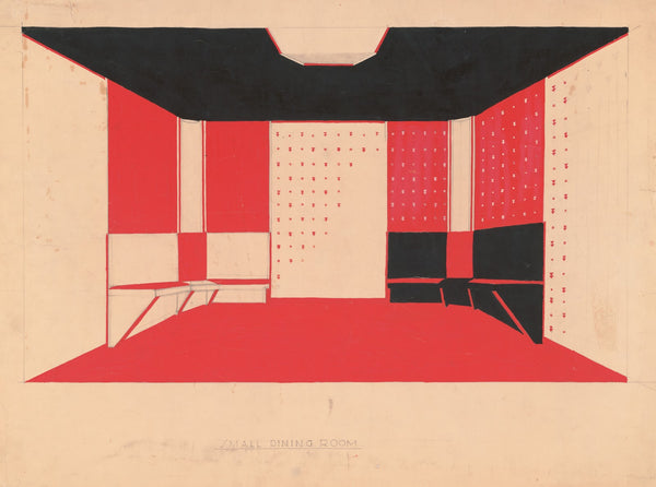 Design for unidentified building Small Dining Room Drawing of dining room with b