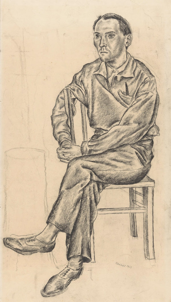 Portret van een zittende jonge man 1933