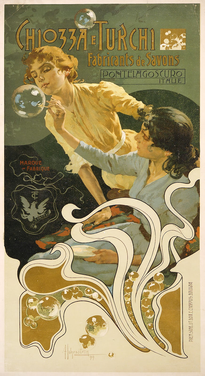 Chiozza e Turchi fabricants de savons Pontelagoscuro Italie 1899