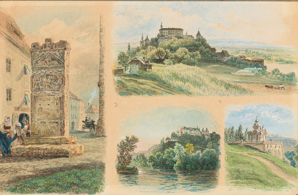 A view of Maribor the Roman monument in Pettau Oberpettau castle Seckau castle