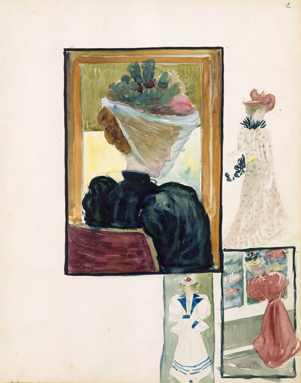 Four vignettes of fashionably dressed women 18951897