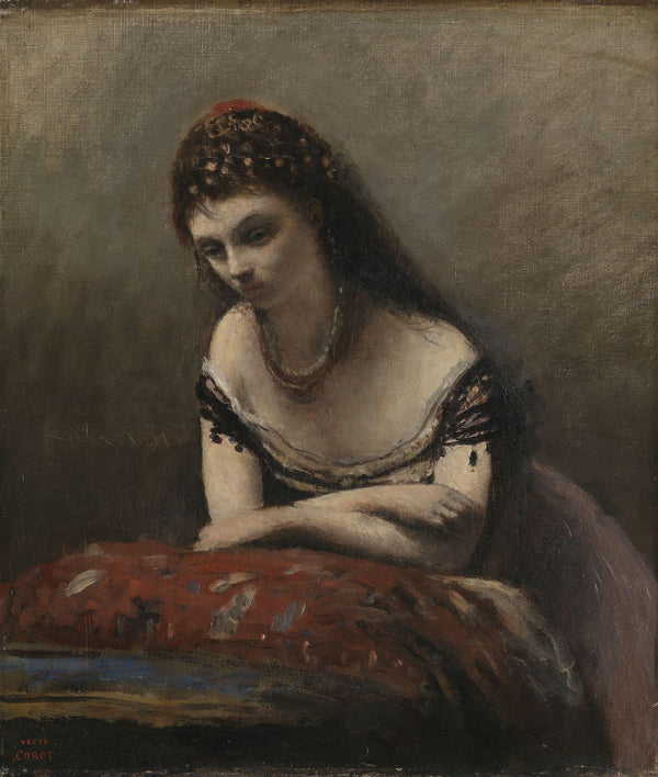 Young Woman Leaning on a Cushion 1870 1872