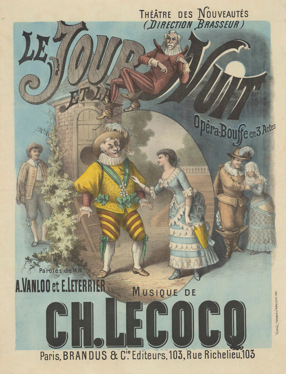 Théâtre des Nouveautés Le Jour et la nuit opéra bouffe en 3 actes 1881