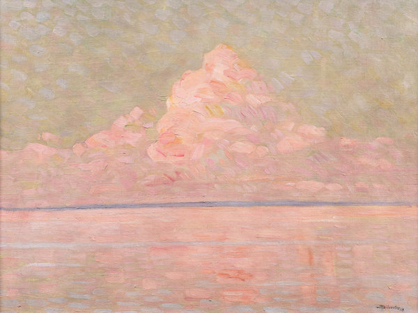 Effet de lumière sur un lac au coucher du soleil 1918