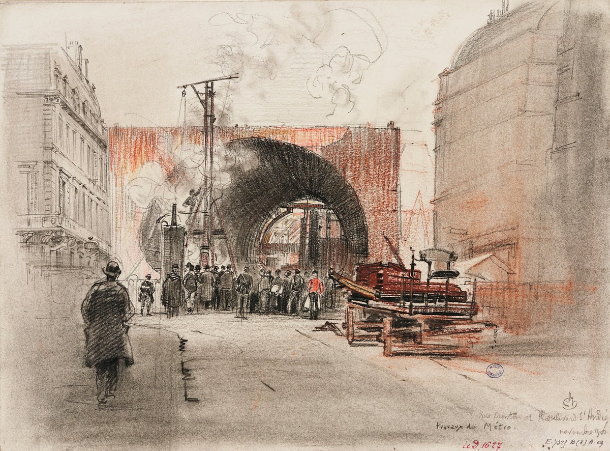 Travaux du métropolitain rue Danton et boulevard Saint André le caisson 6ème arr