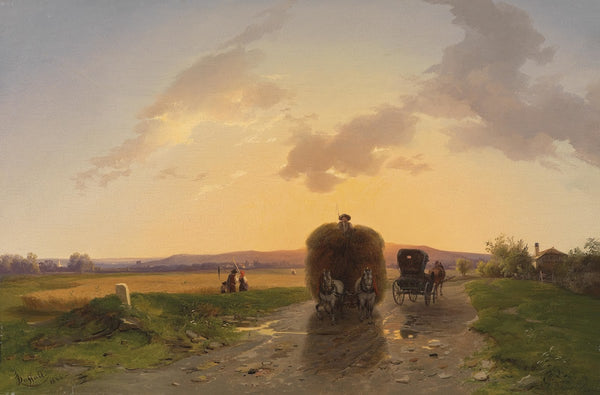 Heimkehr vom Feld im Abendrot 1846
