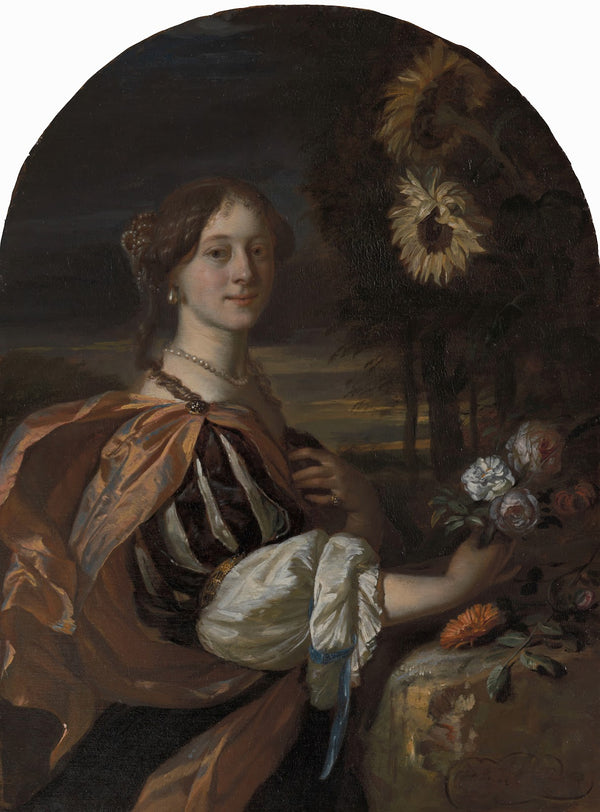 Woman with Sunflowers