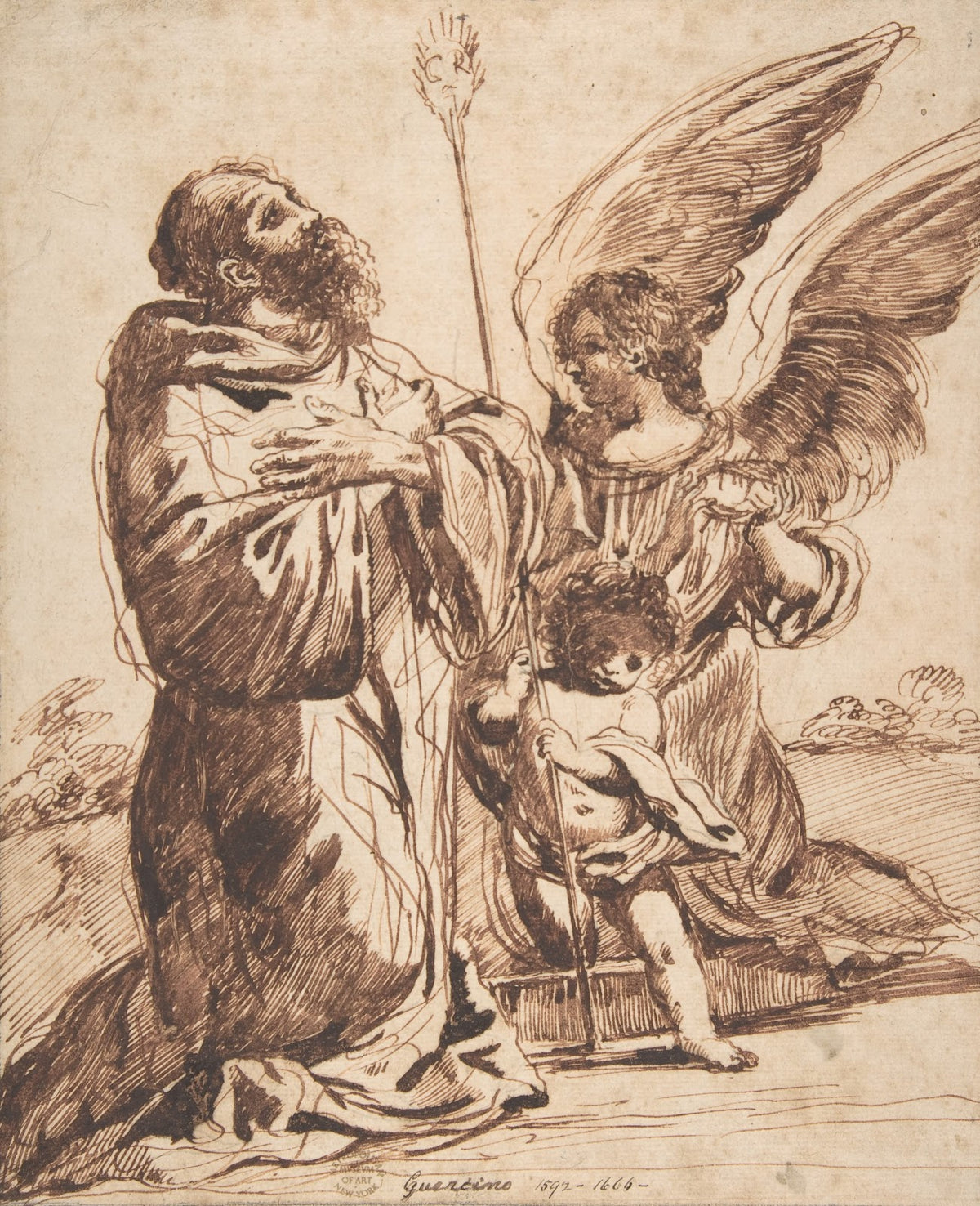 Saint with Angel and Putto