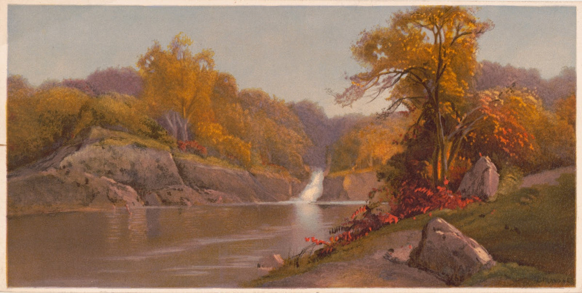 Central Park views No 2 The waterfall 1869