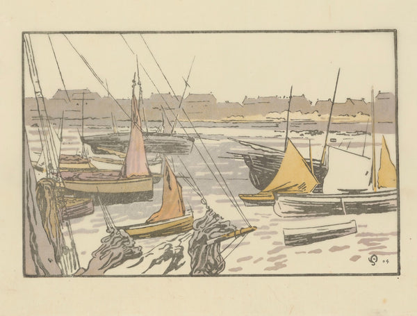 Roscoff Séchage des voiles 1904
