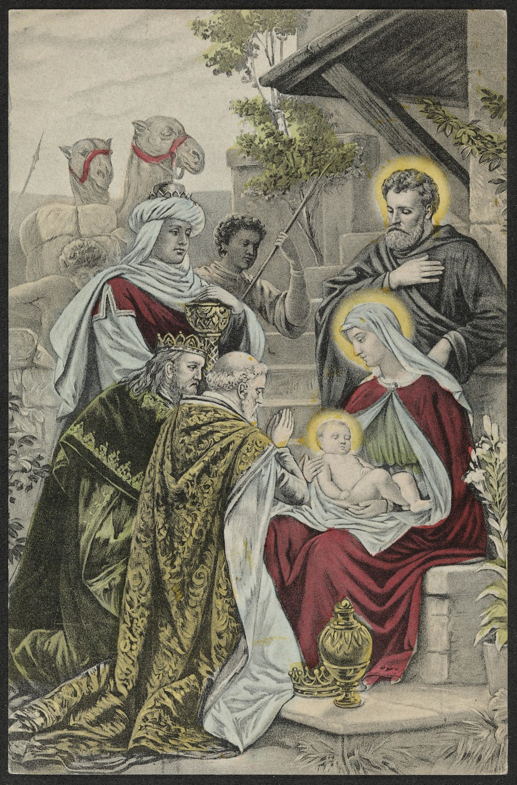 Christmas card with motif from the Christmas Gospel