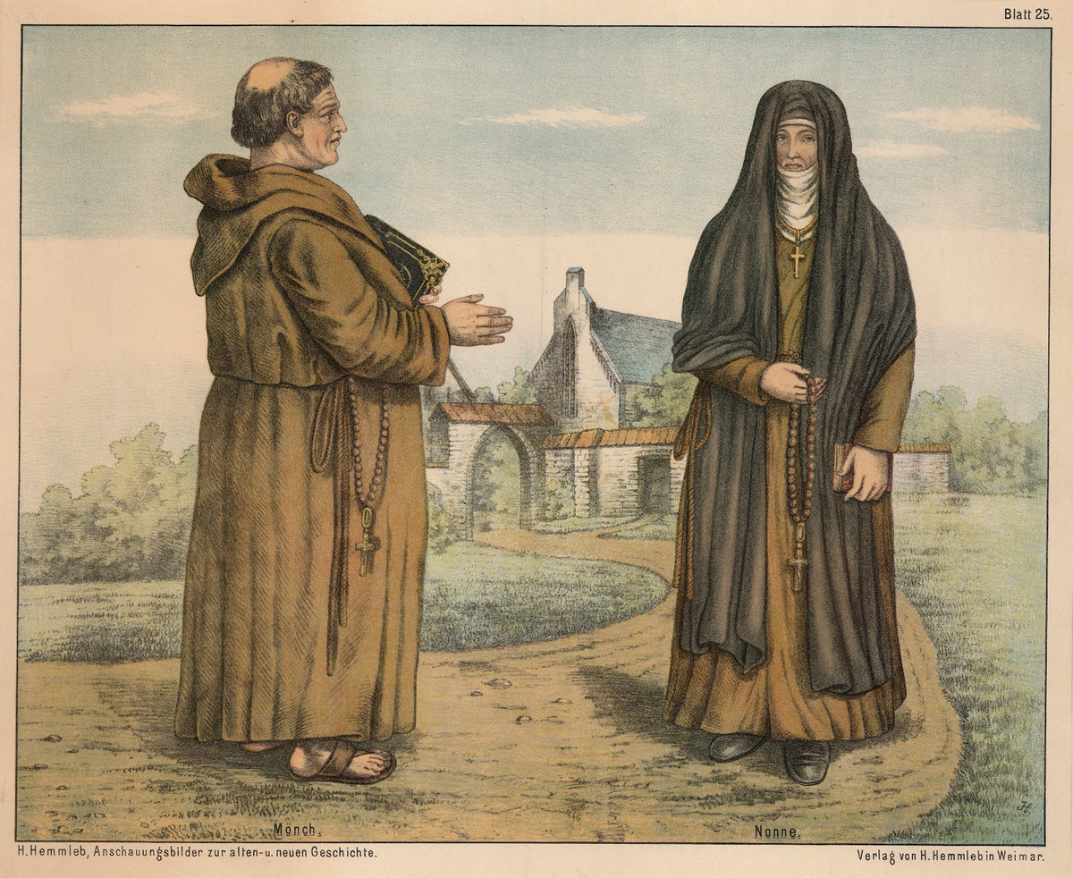 Mönch Nonne 1880