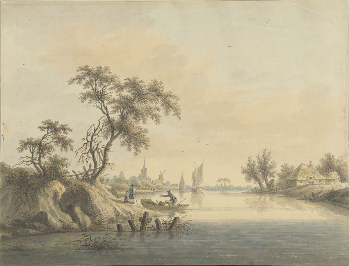 Gezicht op het dorp Elst aan de Maas 1758   1815