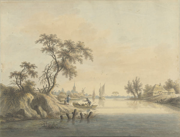 Gezicht op het dorp Elst aan de Maas 1758   1815