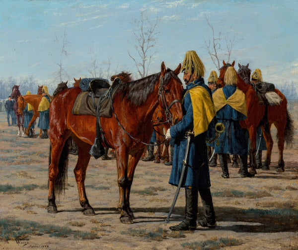 US Calvary Preparing to Ride 1883