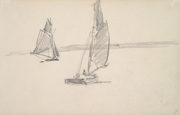 Two Sailboats on Calm Water mid to late 19thcentury