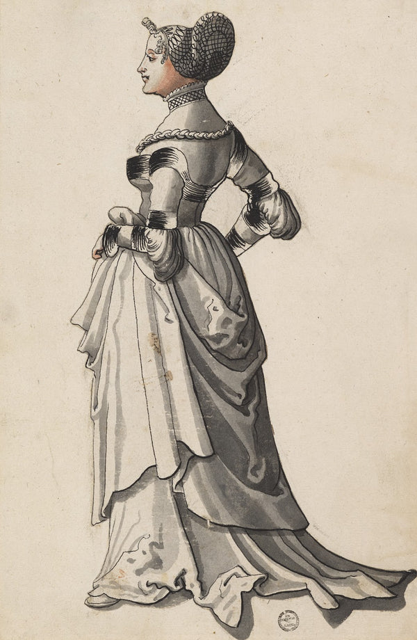 Stehende Dame im Profil 1530