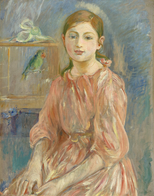 The Artists Daughter with a Parakeet 1890