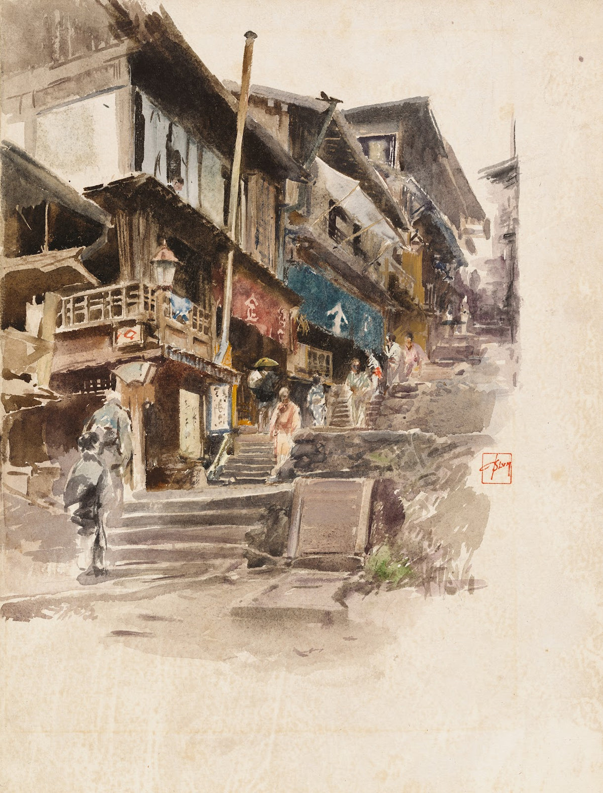 A Street In Ikao Japan II 1890