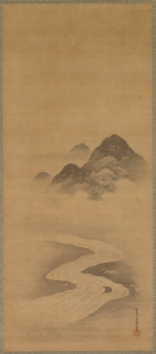 Minamoto no Nakakuni Visits Lady Kogō 1 late 1600s