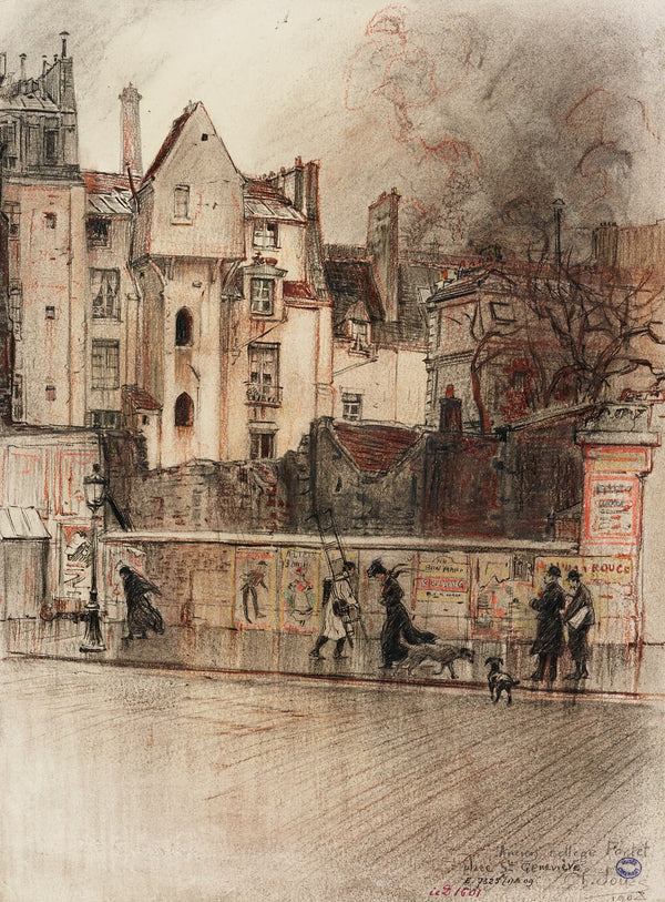 La tour de Calvin ancien collège de Fortet place Sainte Geneviève 1915 1945
