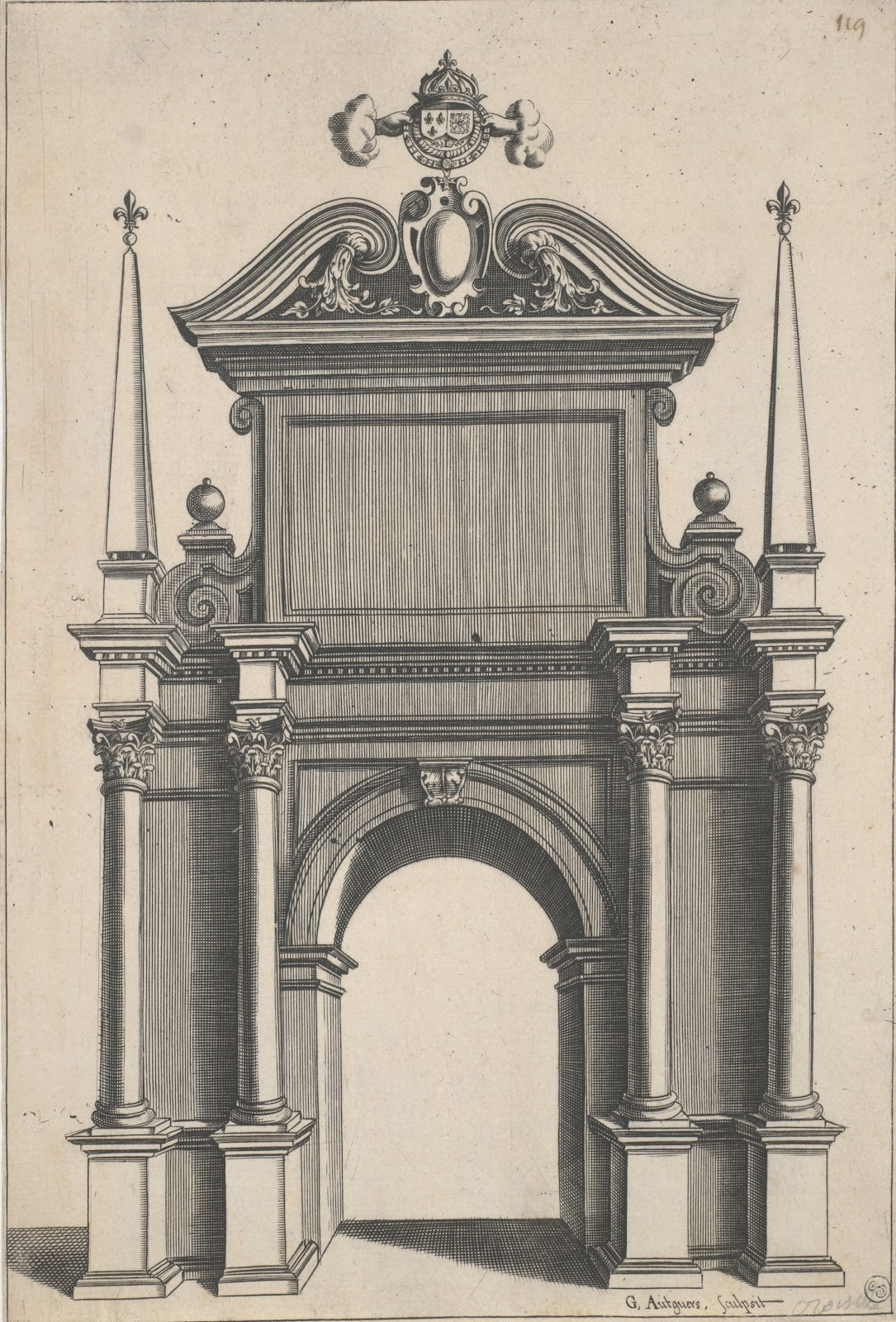 Architectural Design for an Arch with CorinthianColumns ca1625