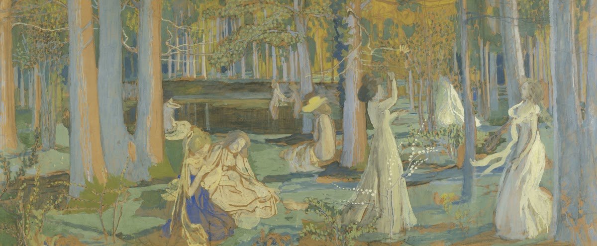 Esquisse pour le Jeu de volant  Le bois sacré 1900