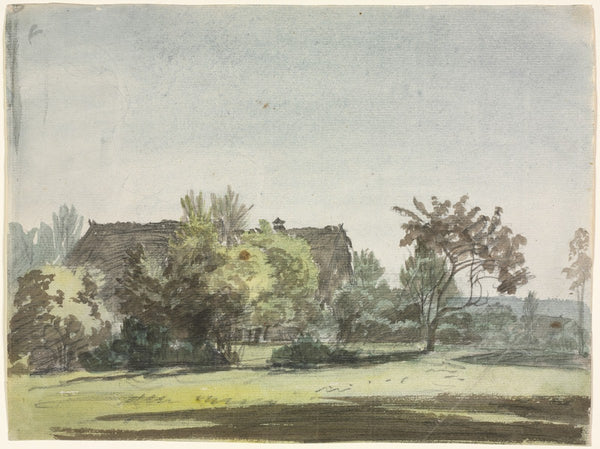 Farmhouse behind Trees c 1790